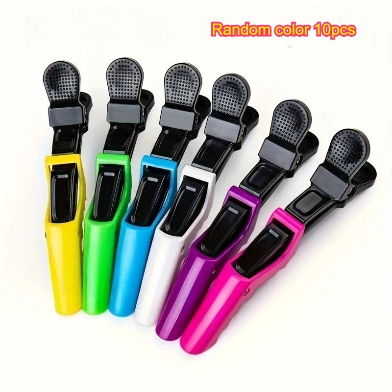 Professional Alligator Hair Clips Salon Sectioning Clamps Salon Hair Clips Qme Random color 10pcs