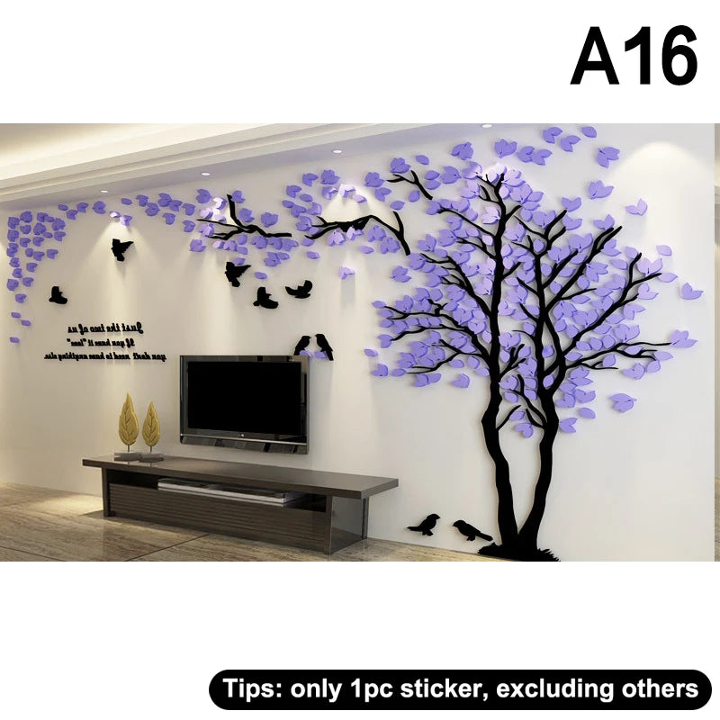 3D Acrylic Tree Wall Stickers – Self-Adhesive Wall Decal Wall Decal Sticker Qst A16