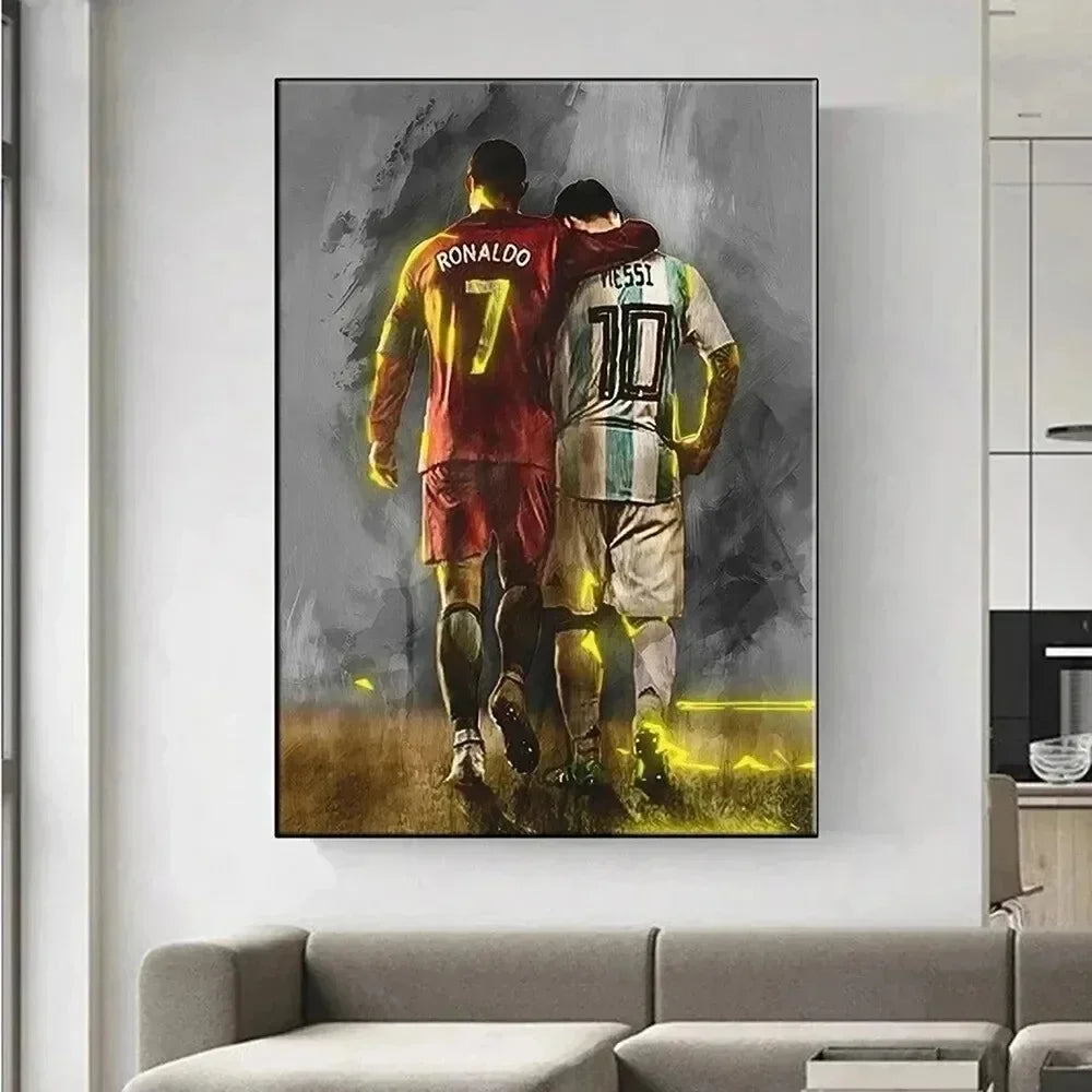 Football Star Watercolour Canvas Poster – Unframed Wall Art Canvas Wall Art Qst 1 20x30cm Unframed