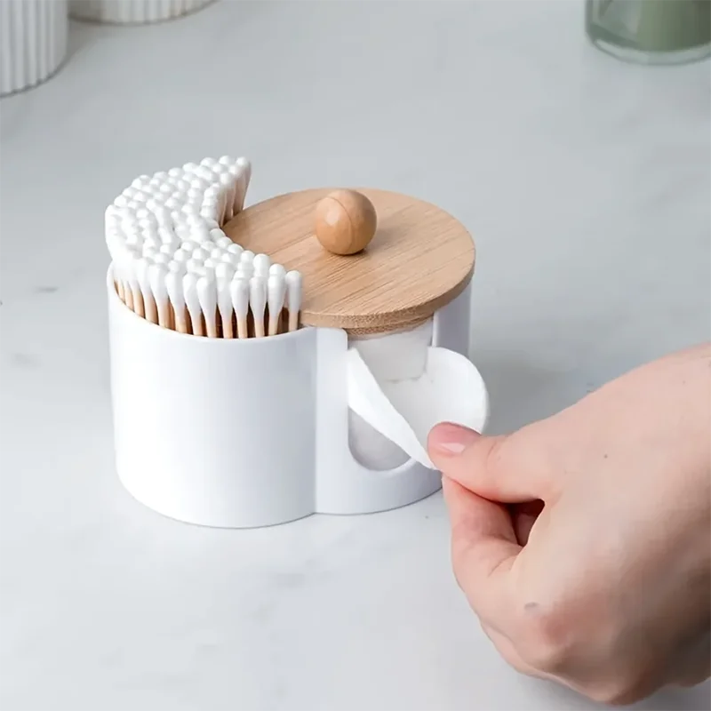 2-in-1 Cotton Swab & Makeup Pad Organizer Storage Box Makeup Organizer Box Qme