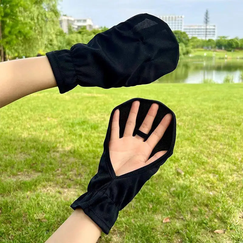 Women's UV Protection Driving & Cycling Gloves – Short Style Sun Protection Gloves Qst one size Black