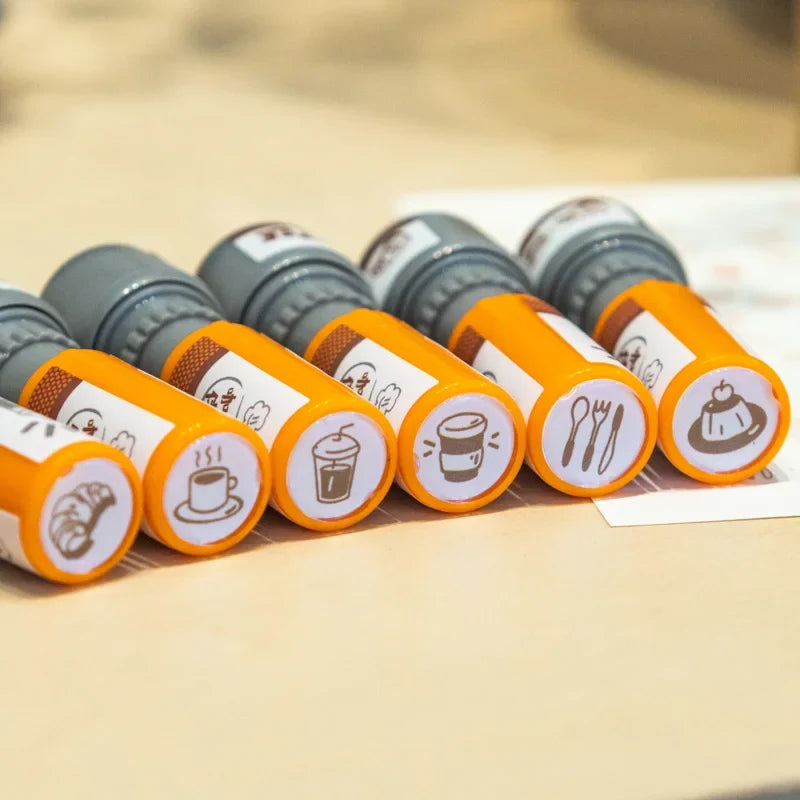 Cartoon Coffee Wooden Rubber Stamp – Cute Scrapbooking Seal Decorative Rubber Stamp Qme