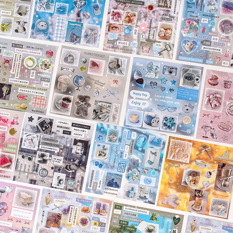 30-Sheet Cute Die-Cut Sticker Book for Journals & Scrapbooking Die-Cut Sticker Book Qme
