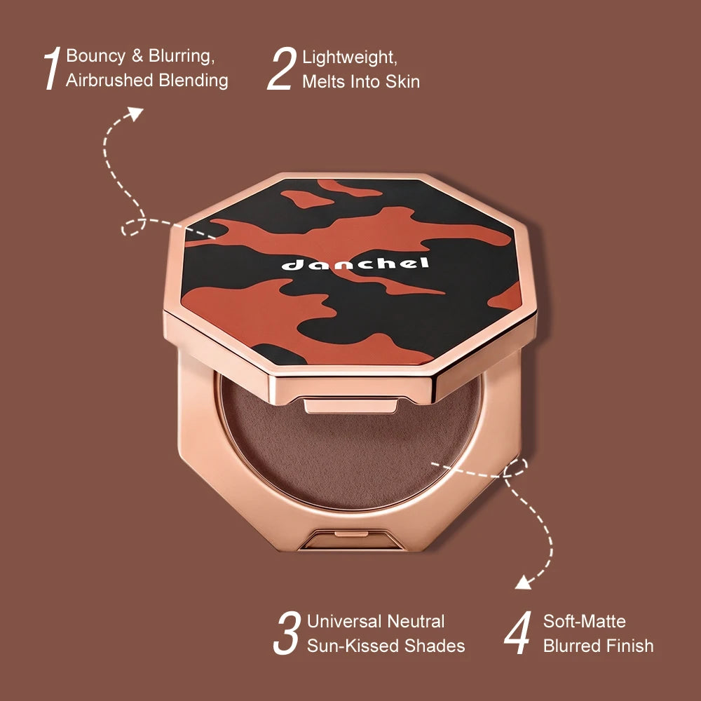 DANCHEL Souffle Mousse Contour Bronzer – Waterproof Long Wear Bronzer & Highlighter Qst