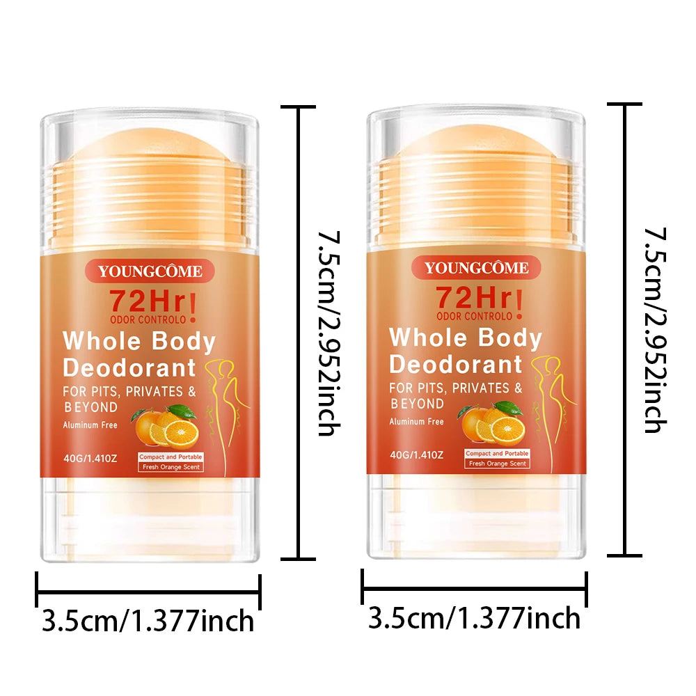 YOUNGCOME 72-Hour Body Deodorant Stick – Unisex, Long-Lasting Deodorant Stick Qst 2PCS