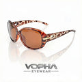 VOPHA Women's Retro Polarized Sunglasses UV400 Butterfly Frame Polarized Sunglasses Qst Cheetah print brown