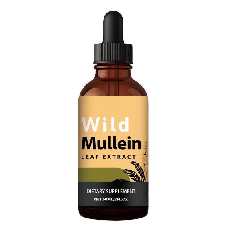 Wild Mullein Leaf Drops with Ginger & Bromelain – 60ml Herbal Liquid Supplement Qst 60 ml(Pack of 1)