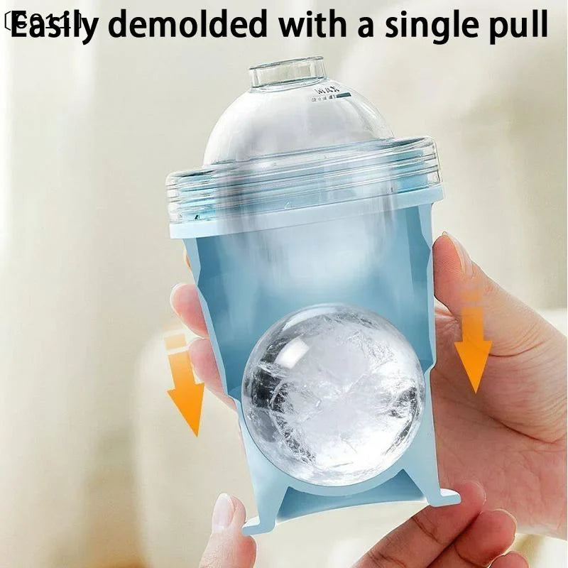 Foldable Silicone Ice Ball Cup with Built-In Straw | Portable Collapsible Silicone Cup Qme