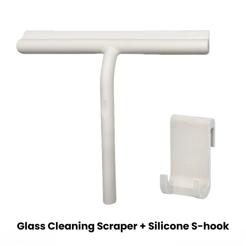 Silicone Shower Squeegee – Window & Glass Cleaning Scraper Shower Squeegee Qme White