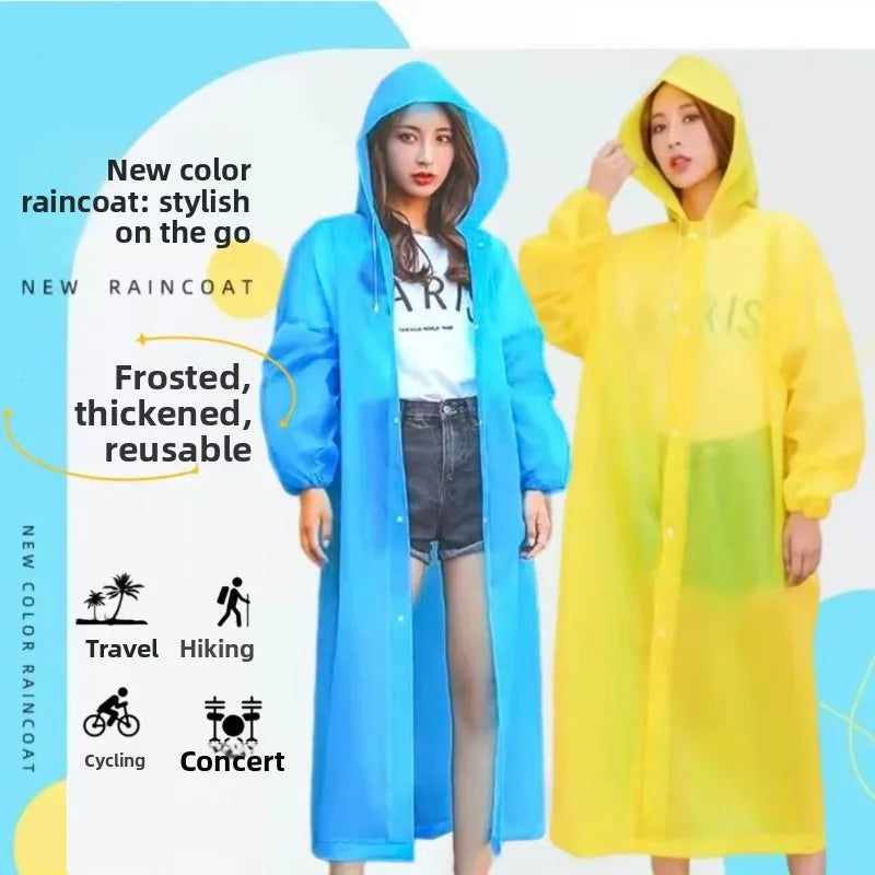 Waterproof Hooded EVA Rain Jacket – Unisex Hiking Poncho Rain Jacket Poncho Qst