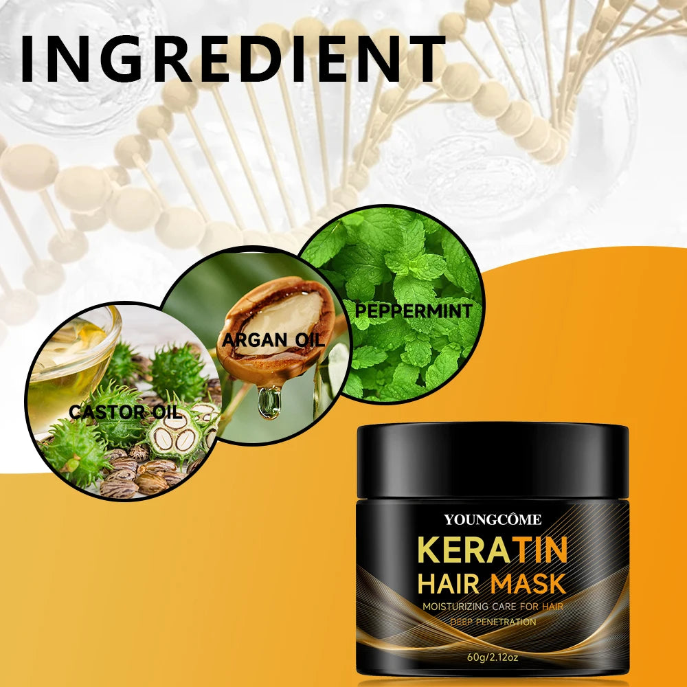 YOUNGCOME Keratin Vitamin Hair Mask – Deep Conditioning Treatment Hair Conditioning Mask Qst