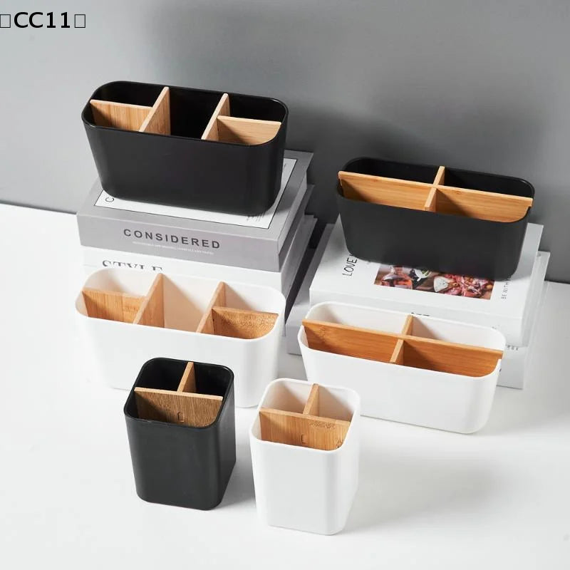 Bamboo & Ceramic Electric Toothbrush Holder Bathroom Organizer Toothbrush Holder Qme