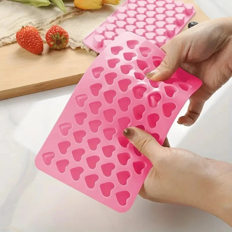 55 Mini Heart Silicone Mold – Chocolate, Candy, Ice & Soap Silicone Baking Mold Qme