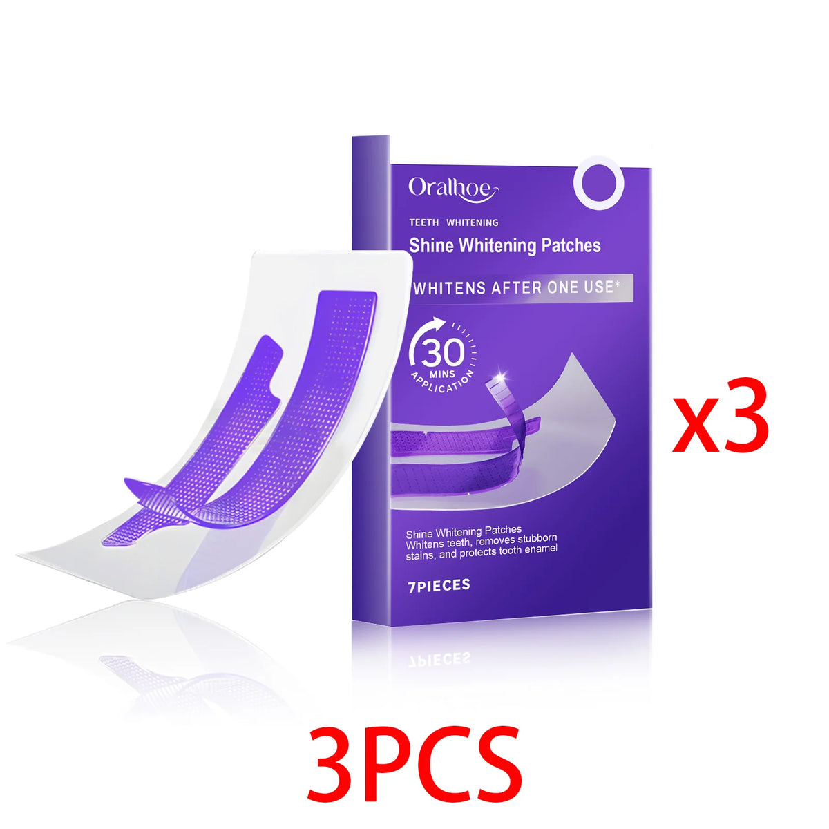 Purple Teeth Brightening Strips – Color-Correcting Dental Patches Teeth Brightening Strips Qst 3PCS