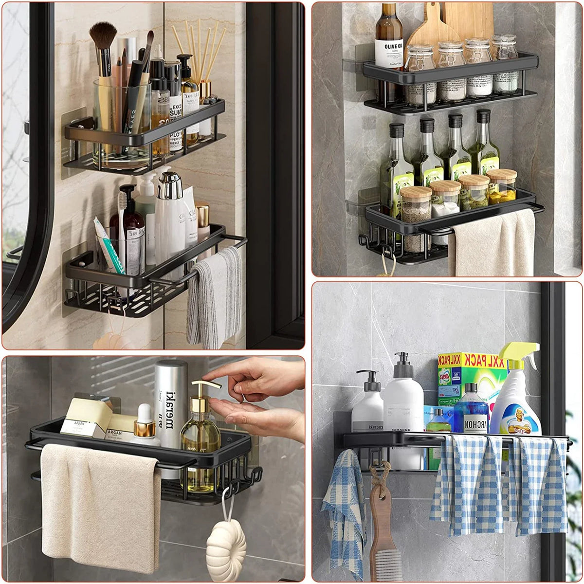Wall Hanging Corner Rack Bathroom Shelf & Towel Organizer Bathroom Corner Shelf Qme
