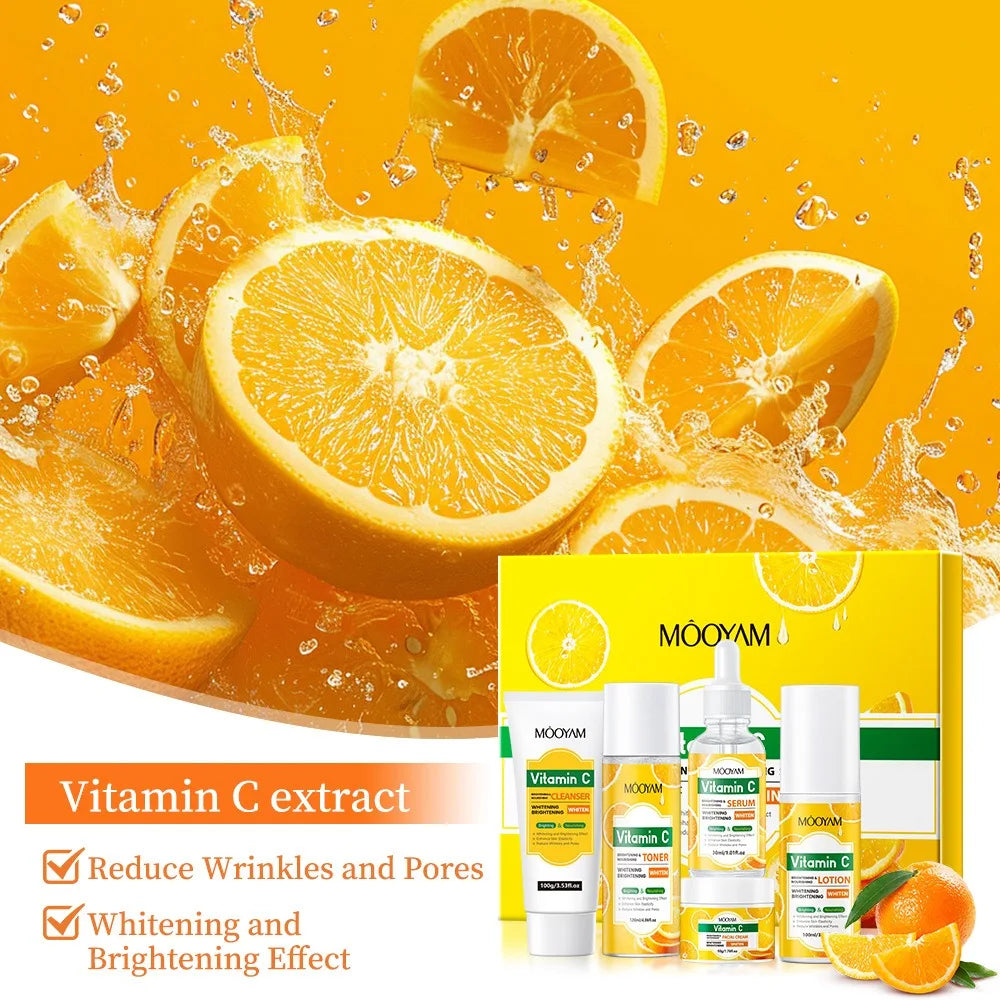 Vitamin C Anti-Wrinkle Skincare Set – Firming & Hydrating Face Kit Skincare Gift Set Qst