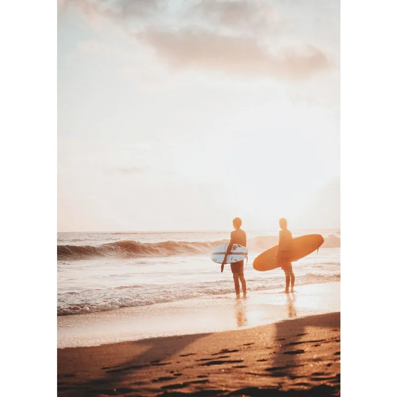 Surfing Beach Canvas Wall Art – Ocean Waves Summer Poster Canvas Wall Art Qst 2 20x30cm Unframed