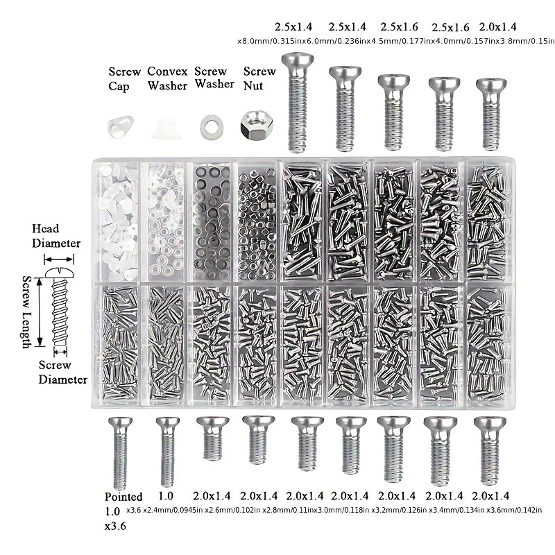 18-in-1 Eyeglass Repair Kit – Screws, Nose Pads & Tools Eyeglass Repair Kit Qst