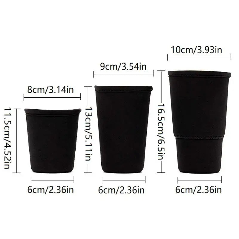 Reusable Iced Coffee Sleeve Neoprene Insulator – S, M, L Coffee Cup Sleeve Qme 3PCS