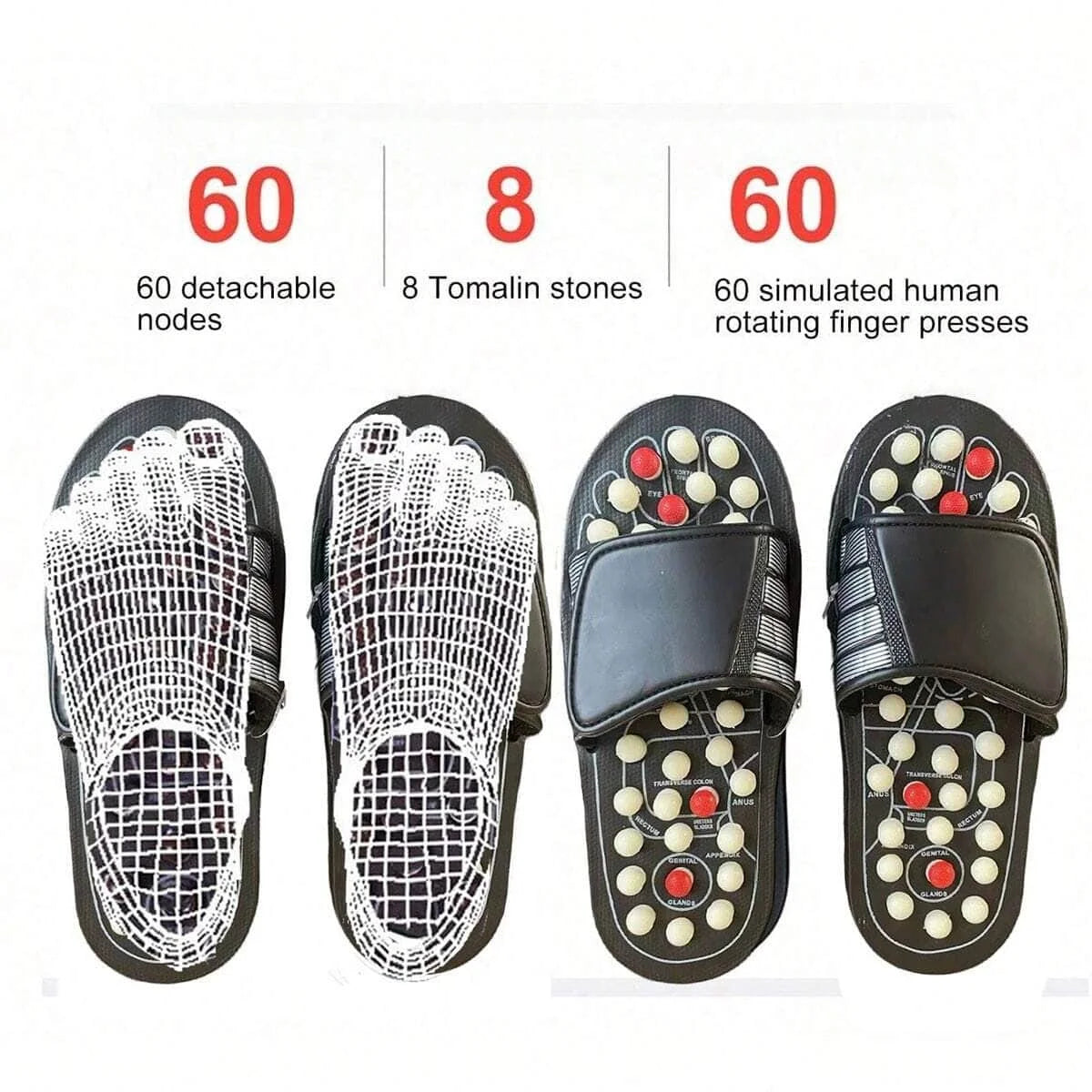 Acupoint Rotating Massage Slippers – Unisex Foot Massage Shoes Foot Massage Slippers Qst