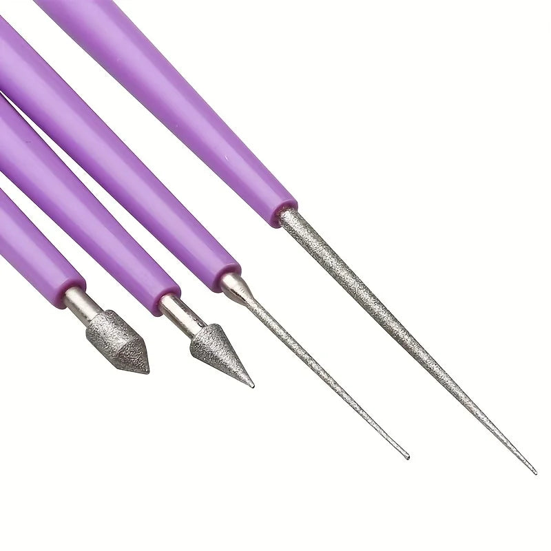 Diamond Tipped Bead Reamer Set – 4pc Jewelry Hole Enlarger Bead Reamer Tool Qme