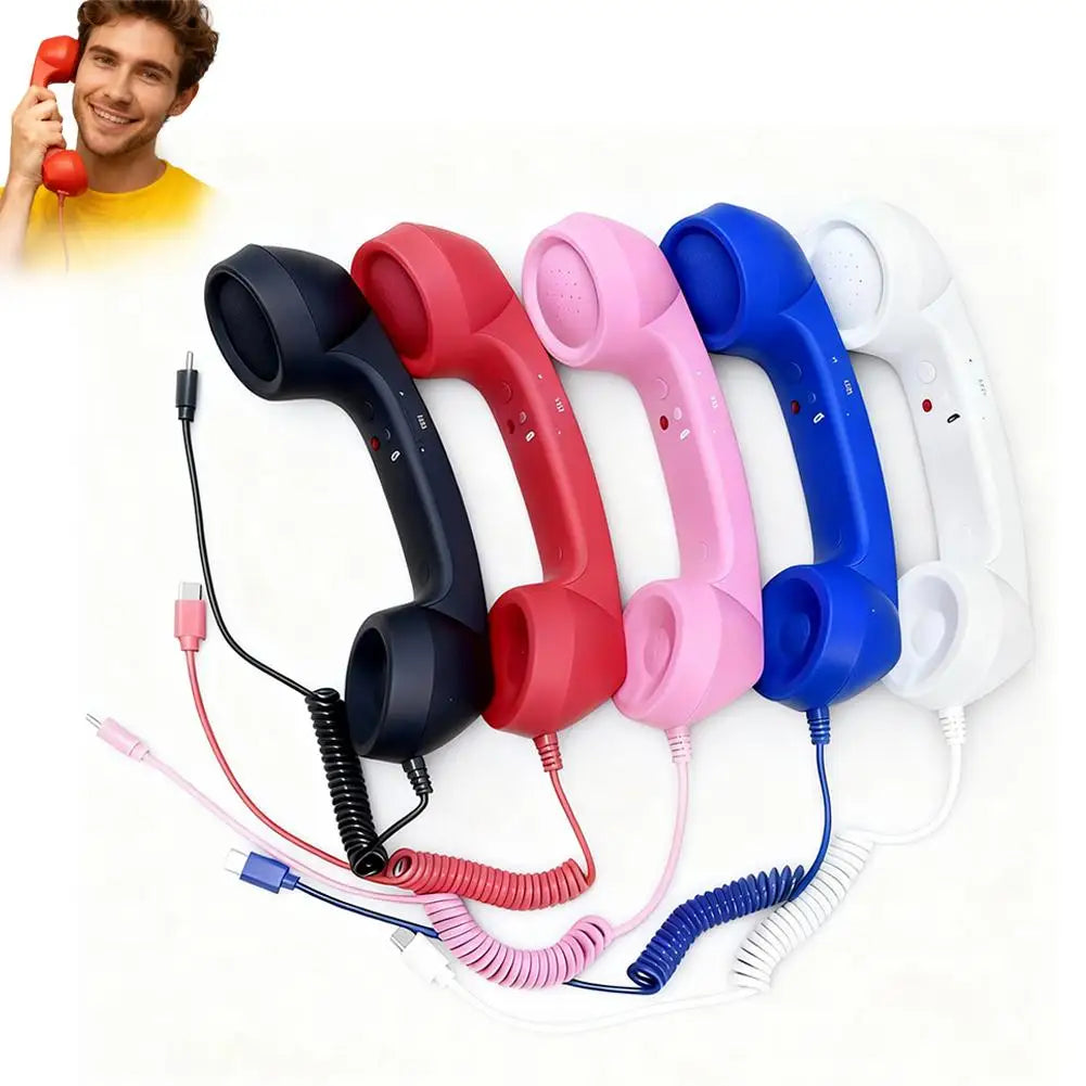 Retro USB-C Telephone Handset Microphone – 10 Colors USB-C Phone Handset Qme