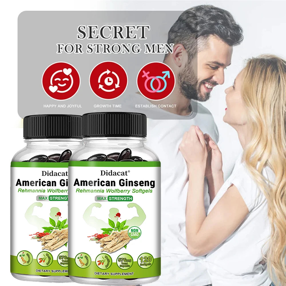 Organic American Ginseng Capsules – Non-GMO, 60 Count Herbal Supplement Qst
