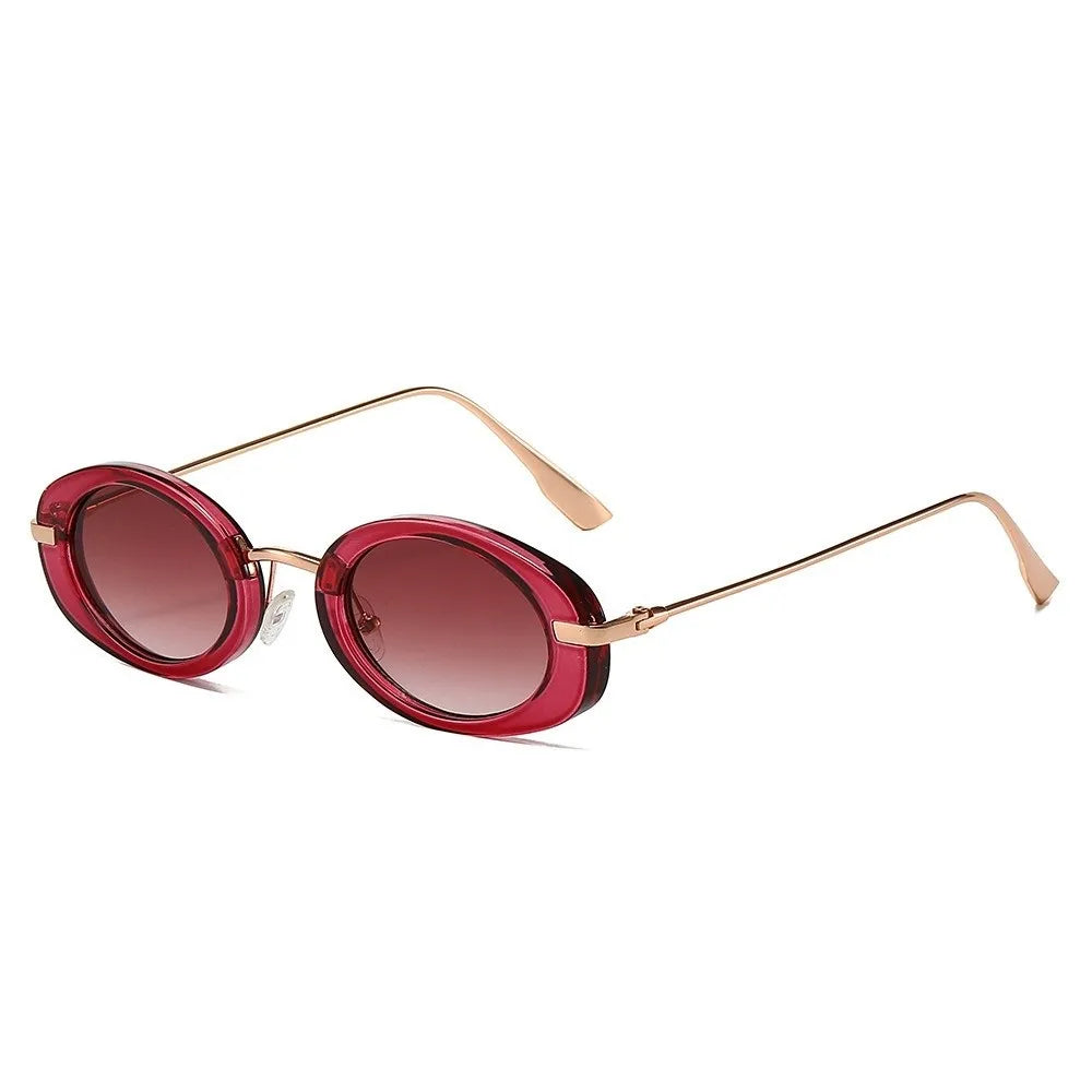 Vintage Retro Oval Sunglasses – Small Frame Classic Fashion Retro Oval Sunglasses Qme Style F