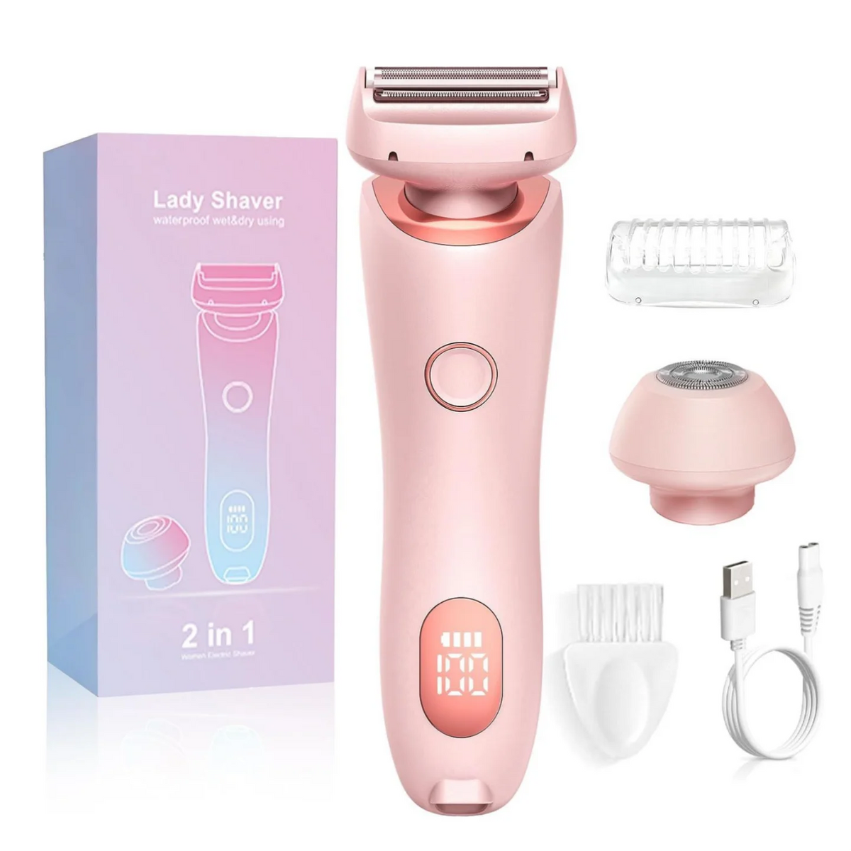 VIMYSHOW 2-in-1 Women's Electric Shaver & Bikini Trimmer Women's Electric Shaver Qst Pink