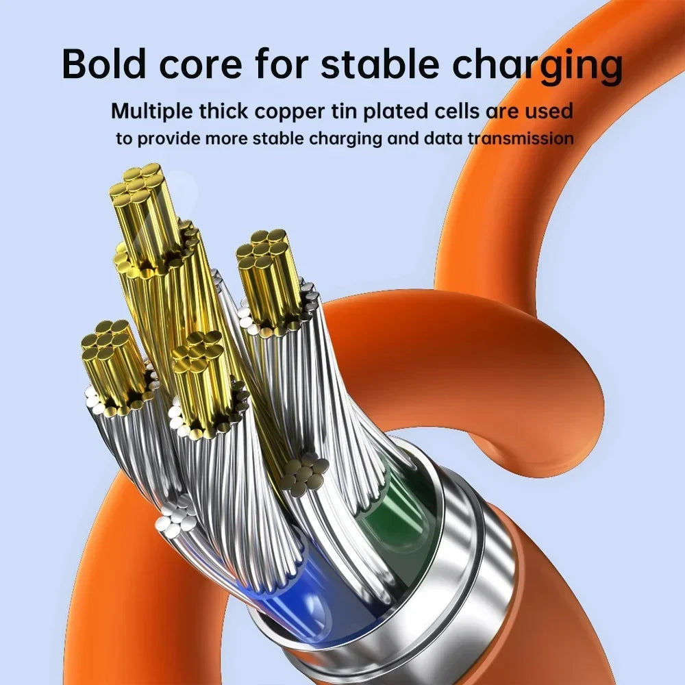 USB-C 120W Fast Charging Cable with LED Digital Display USB-C Charging Cable Qme