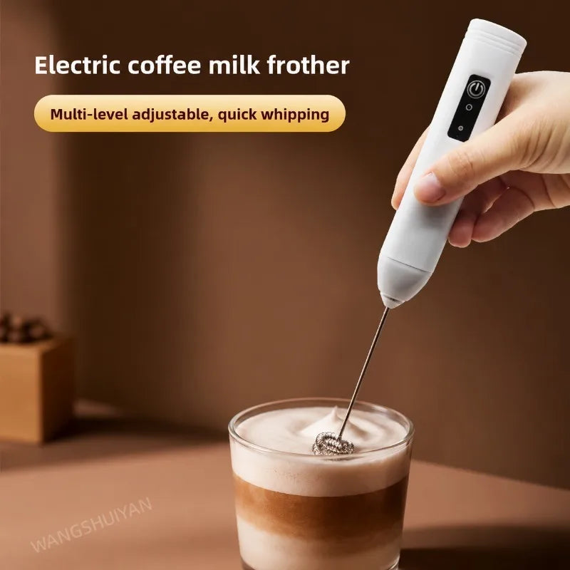 ZARTSEN USB Rechargeable Mini Milk Frother – 3-Speed Foam Maker Milk Frother Qst