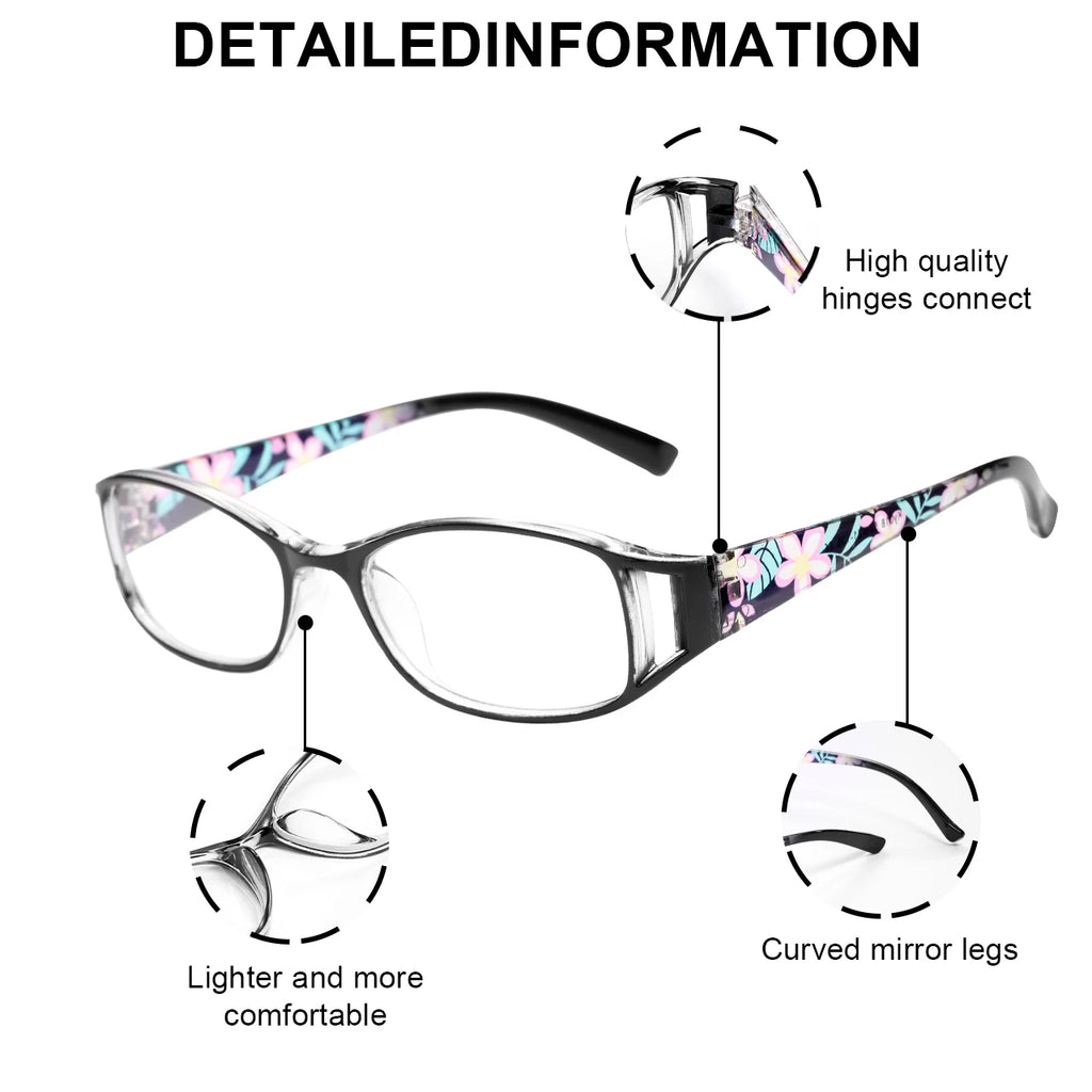 VOPHA Retro Square Reading Glasses Anti-Blue Light +1.0–+3.0 Reading Glasses Qst