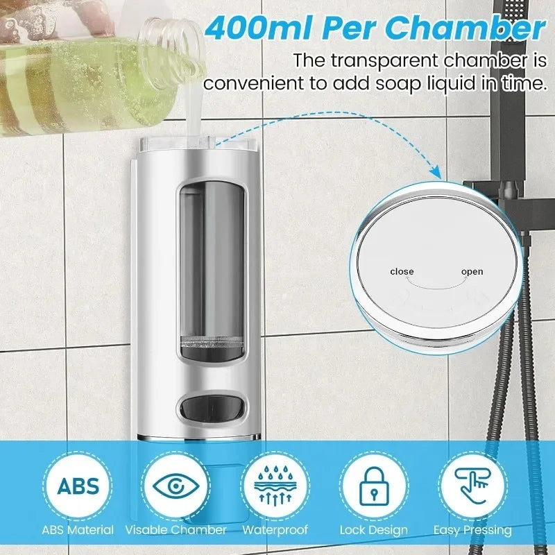 Wall Mounted Liquid Soap Dispenser – Refillable ABS Pump Soap Dispenser Qme