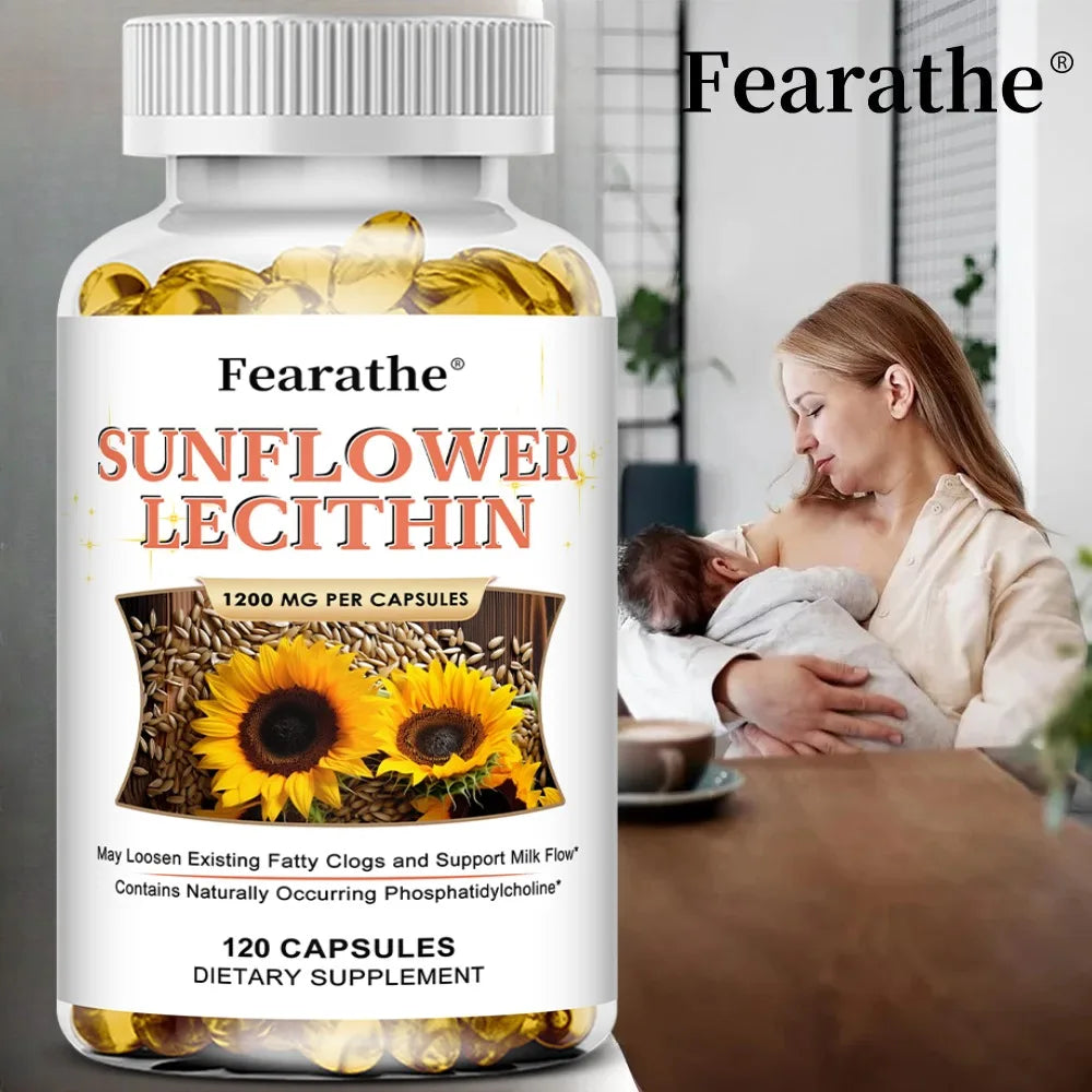 Sunflower Lecithin 120 Softgels – Non-GMO & Gluten Free Lecithin Supplement Qst