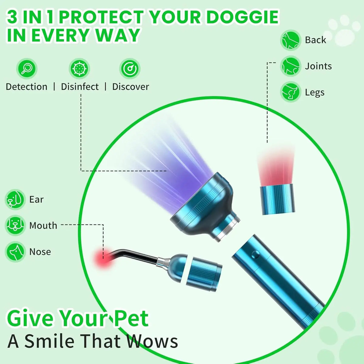 Pet Laser Light Therapy Device – UV, Red & Infrared for Dogs Pet Laser Therapy Device Qst
