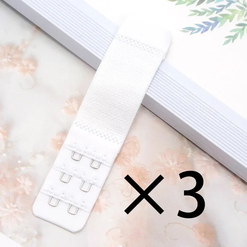 2-Hook Bra Strap Extenders – Adjustable Buckle, 4 Colors Bra Strap Extender Qme WHITE one size