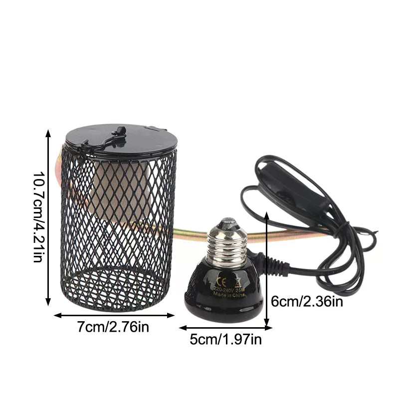 E27 Reptile Heating Lamp with Anti-Scald Ceramic Lampshade Reptile Heating Lamp Qme