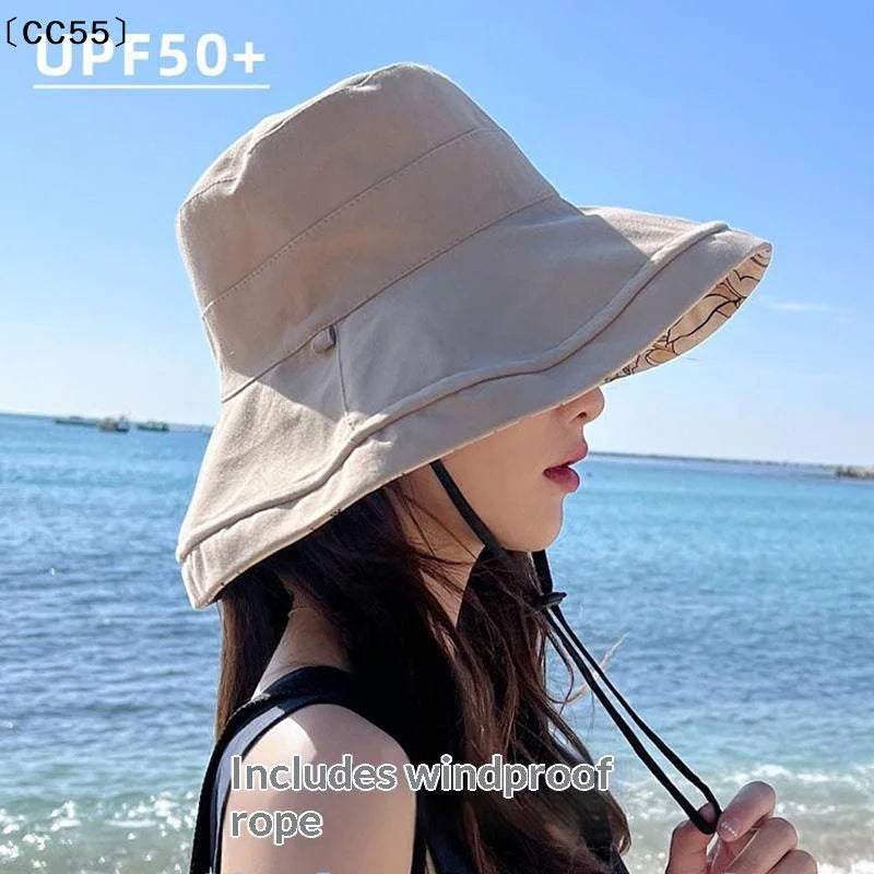 Women's Double-Sided Flower Print Wide Brim Bucket Hat Women's Bucket Hat Qst