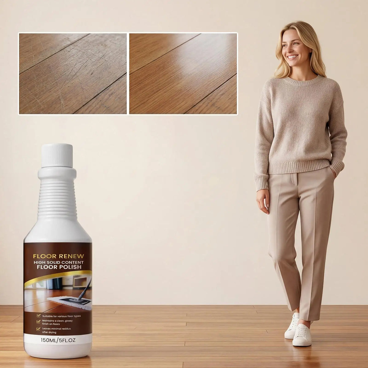 Laminate Floor Restorer & Shine Renewal Cleaner 150ml Floor Restorer Qme