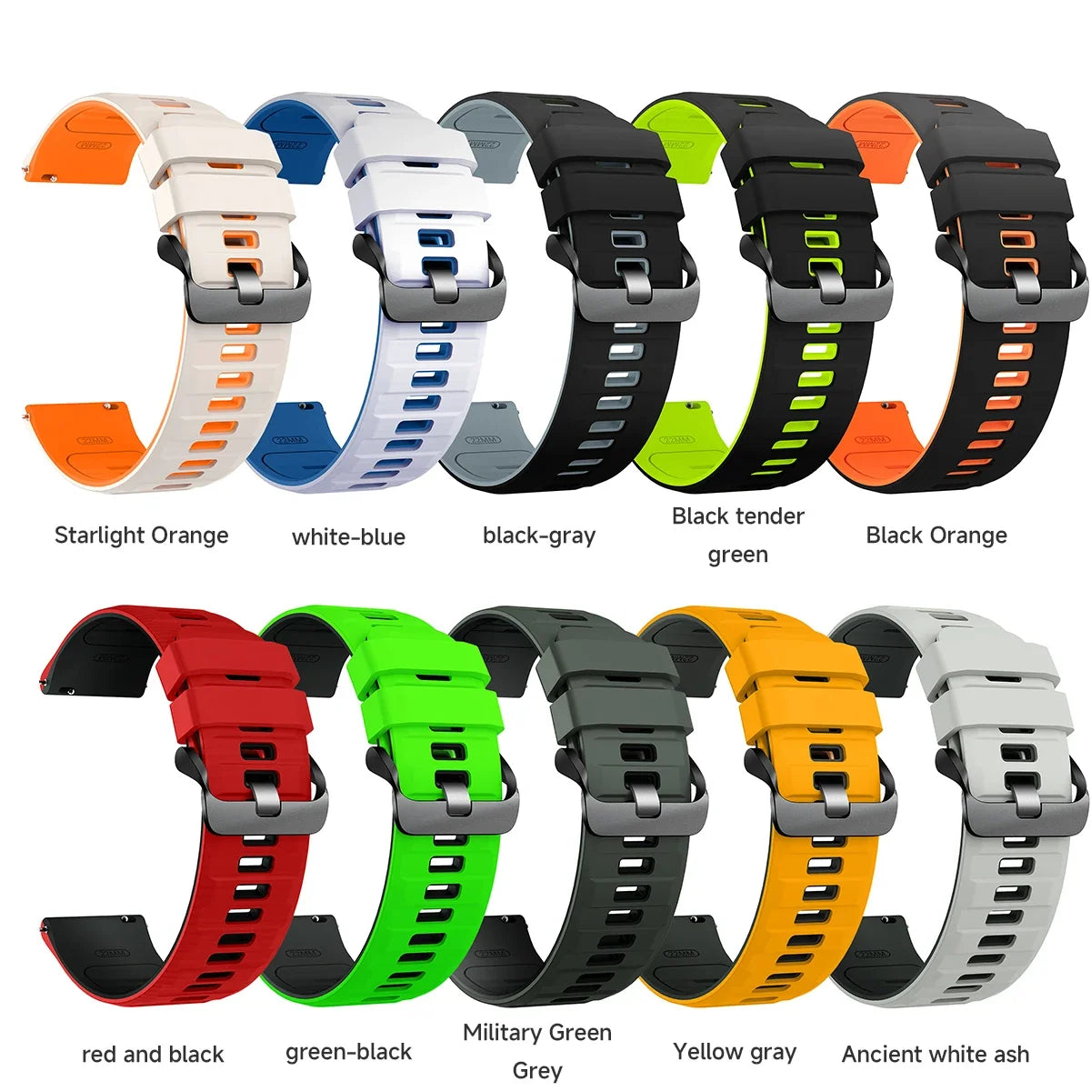 Silicone Sport Strap for OnePlus Watch 3/2/2R – 10 Colors Silicone Watch Strap Qme