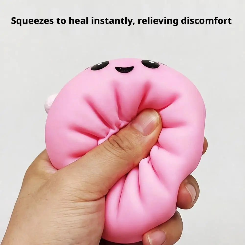 Christmas Hat Bun Squishy Squeeze Toy – Funny Sound PVC Novelty Squeeze Toy Qme