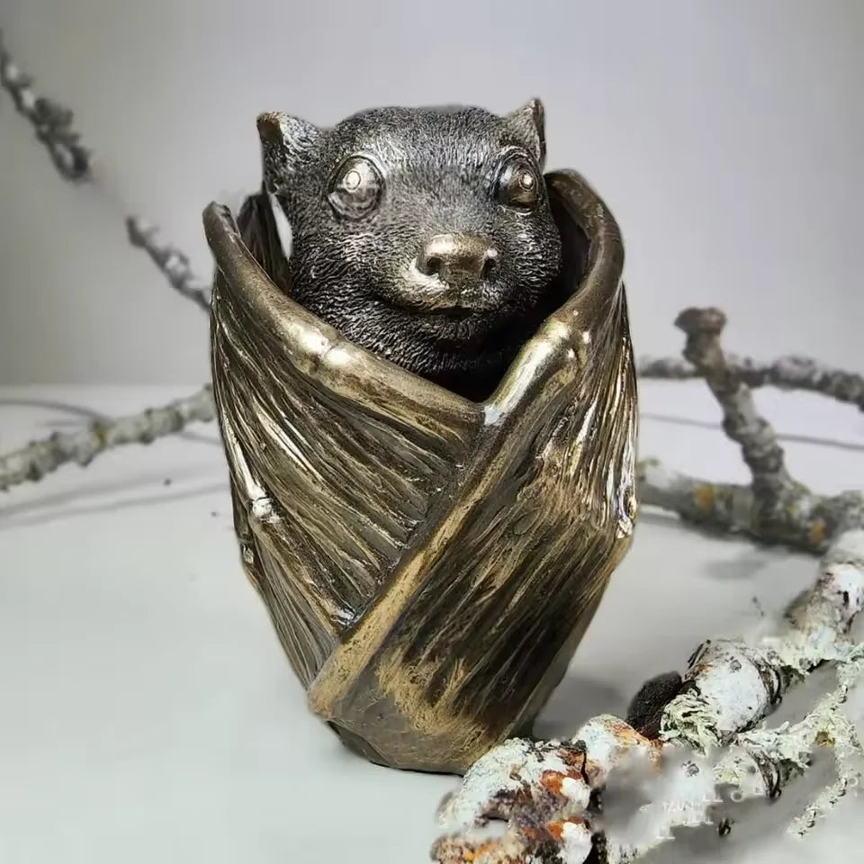 Gothic Resin Bat Statue Jewelry Box | Halloween Home Decor Gothic Resin Figurine Qst