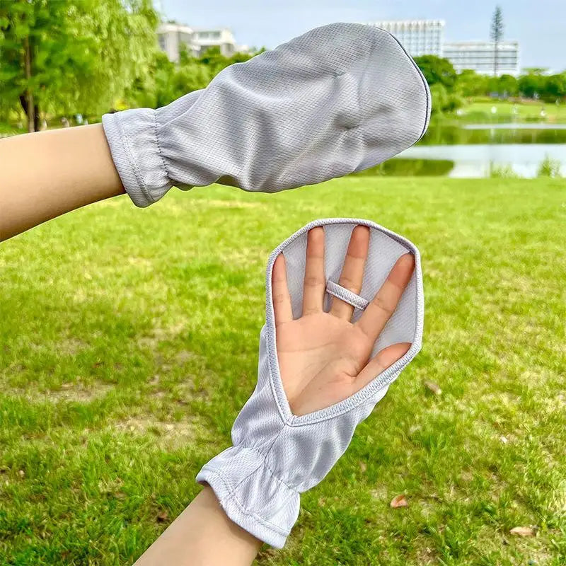 Women's UV Protection Driving & Cycling Gloves – Short Style Sun Protection Gloves Qst one size Gray