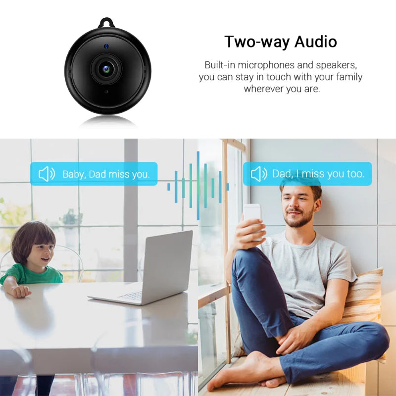Escam V380 Mini 1080P WiFi Indoor Camera with Night Vision WiFi Security Camera Qme