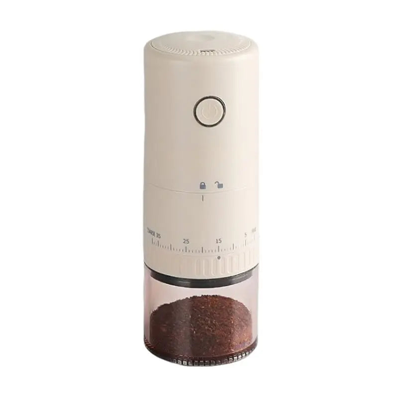 B15C 38-Gear Electric Burr Coffee Grinder USB Rechargeable Electric Coffee Grinder Qst Cream White 100V-240V EU Plug Type C