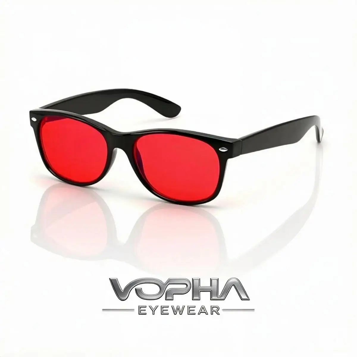 VOPHA S71 Blue Light Blocking Glasses – Red Lens Unisex Blue Light Glasses Qst Black red
