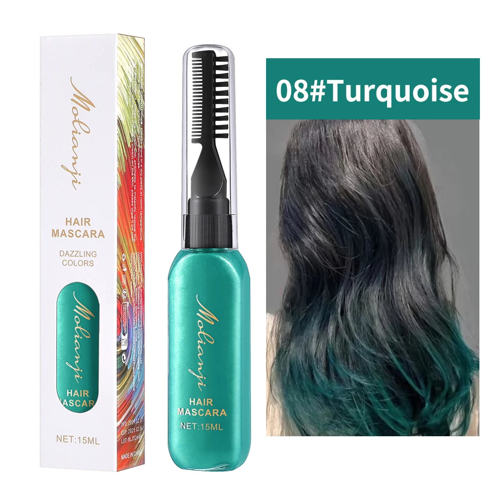 Temporary Hair Color Mascara Wand – Disposable Hair Dye Cream Temporary Hair Color Qst 8 Turquoise