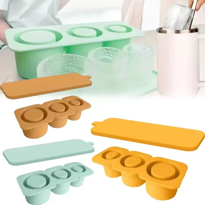 3-Grid Silicone Ice Mold for Stanley Cup – Large Capacity Silicone Ice Mold Qst