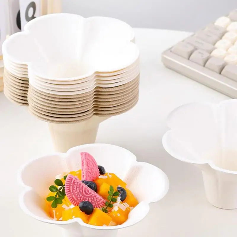 Petal Shaped Disposable Paper Bowls – Party & Picnic 10pk Disposable Paper Bowls Qme
