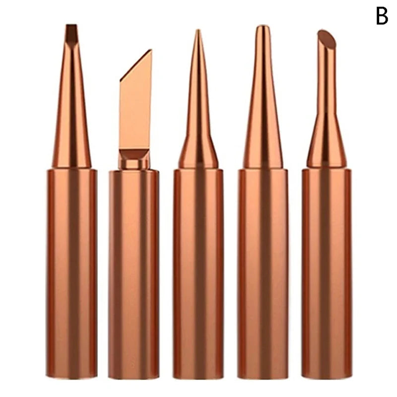Pure Copper 900M Soldering Iron Tips Set – 4D & 3C, 5 Pcs Soldering Iron Tips Qme B